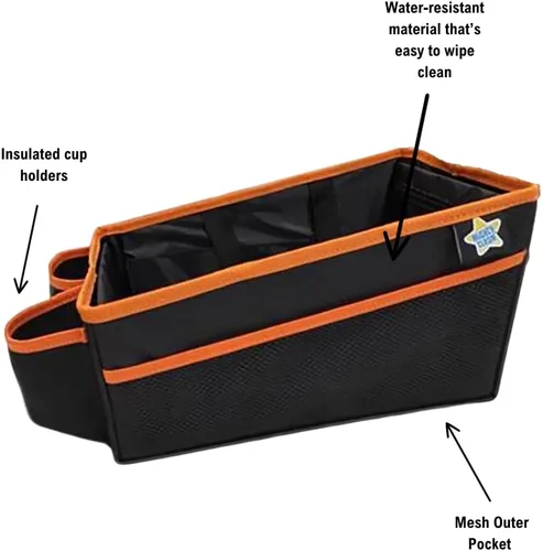 Vista 2 de Mighty Clean - Organizador de almacenamiento para automóvil, uso en el maletero o asiento delantero o trasero con 8 bolsillos laterales + 1 bolsa