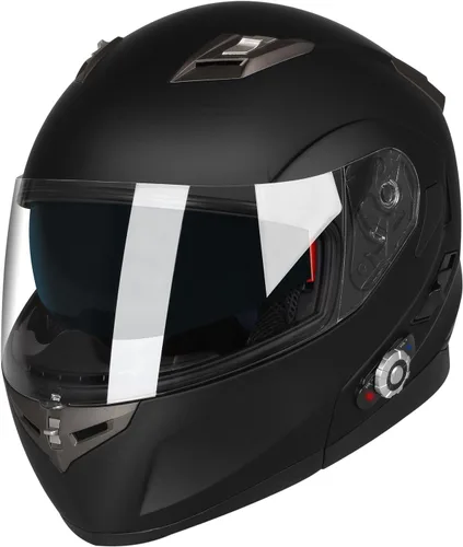 Vista 11 de FreedConn BM2-S - Casco de motocicleta con Bluetooth y función de marcación de voz, manos libres, 500 m/ 2 – 3 conductores, DOT con Bluetooth