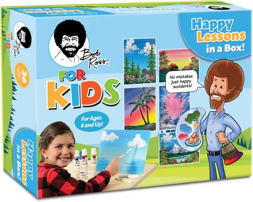 Vista 2 de Bob Ross para niños: Lecciones felices en una caja
