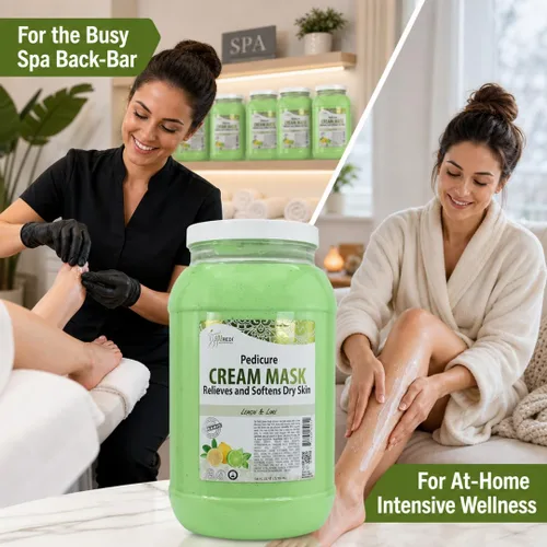 Vista 6 de SPA REDI Lemon Pedicure - Crema de masaje y máscara de pies – Ácido hialurónico, aminoácidos y pantenol para talones agrietados y piel seca Sin
