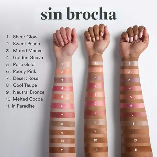 Vista 3 de Julep Saltar el pincel Barra de bronceador y contorno de crema a polvo - Tono taupe fresco para tonos de piel claros a intermedios - Color duradero