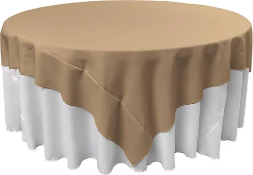 Vista 32 de LA Linen. Mantel cuadrado de popelina de poliéster
