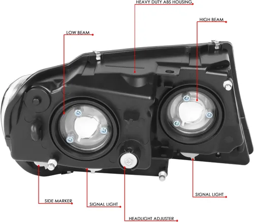 Vista 6 de Auto Dynasty Conjunto de faros delanteros compatible con Jeep Grand Cherokee WJ 1999-2004, reemplazo de faros halógenos del lado del conductor