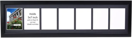 Vista 18 de Creative Picture Frames Marco de Fotos Negro con 2 Aberturas de Vidrio que Contiene Fotografías de 5 por 7 Pulgadas con Paspartú Negro de 10X12