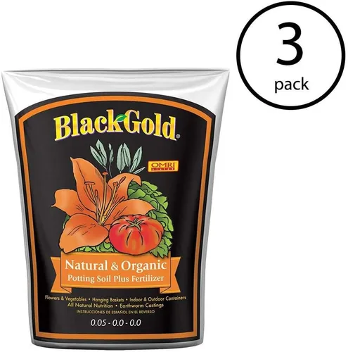 Vista 2 de SunGro SUGRBG2 - Bolsa de tierra para macetas natural y orgánica de oro negro, más fertilizante, 2 pies cúbicos (paquete de 3)