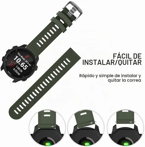 Vista 5 de NotoCity Correa para Garmin Forerunner 245/Forerunner 55, Correa de Repuesto de 20mm para Galaxy Watch 5/5 Pro Galaxy Watch 4 Vivoactive 3