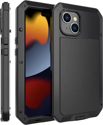 Vista 8 de Compatible con iPhone 15, funda protectora de cuerpo completo 360, resistente a los golpes, funda de metal de aleación de aluminio con protector