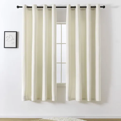 Vista 15 de VANASEE Cortinas de terciopelo gris oscuro para dormitorio, 63 pulgadas de largo, cortinas opacas para oscurecer la habitación, cortinas
