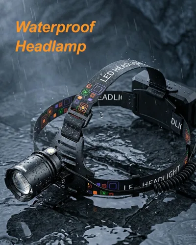 Vista 9 de Linterna frontal recargable con luz de doble color y sensor de movimiento, 1000 lúmenes, linterna de cabeza súper brillante, IPX6 impermeable