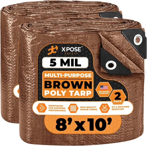 Vista 122 de Xpose Safety - Lona de polietileno ligera azul – Funda protectora multiusos, paño de goteo – duradero, impermeable, resistente a la intemperie