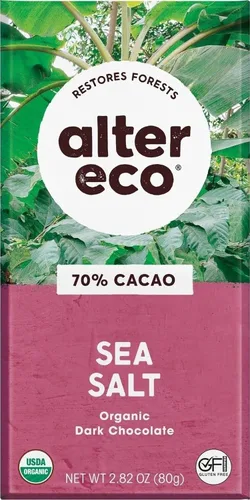 Vista 8 de Alter Eco Barras de chocolate negro Cacao oscuro puro, comercio justo, orgánico, sin OMG, sin gluten (apagón total)