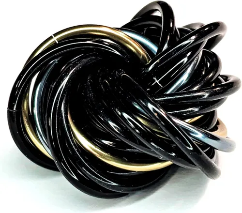 Vista 54 de Bola Fidget Möbii (MultiColor): Herramienta de juguete silenciosa para aliviar el estrés, ansiedad y estimular el ADHD para el hogar, viajes Cromo