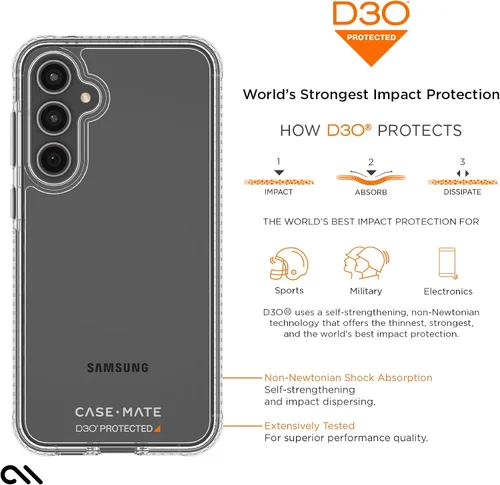 Vista 7 de Case-Mate Funda transparente resistente para Samsung Galaxy S23 FE 5G [protección contra caídas D3O de 16 pies] [compatible con carga inalámbrica]