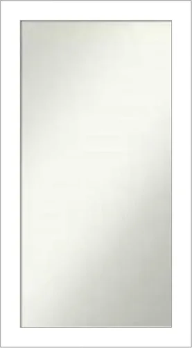 Vista 215 de Amanti Art Espejo de baño blanco para sobre el fregadero, 24 x 26 pulgadas, espejo rectangular blanco y blanco, marco de madera contemporáneo