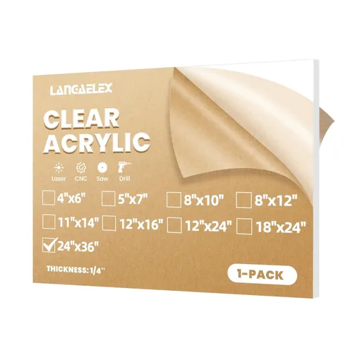 Vista 9 de Láminas de Plexiglás de 1/4" (6mm) de Grosor - 1 Paquete de Láminas Acrílicas Fundidas Transparentes de 4x6 para Corte Láser, Marcos de Fotos