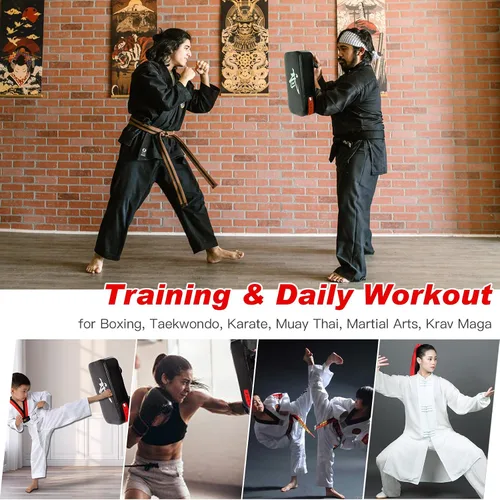 Vista 6 de 2-in-1 Boxing Pads Set, Punch Mitts & Kick Pad Combo for Kids & Adults, Adjustable MMA Training Gear for Boxing, Kickboxing, Karate & Taekwondo