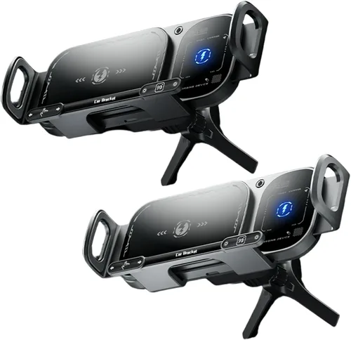 Vista 9 de Soporte giratorio de carga inalámbrica para automóvil con sujeción automática de 15 W de carga rápida para teléfono, control táctil, cargadores