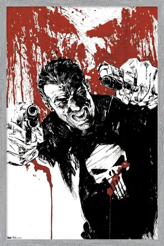 Vista 13 de Trends International Marvel Comics - Póster de pared de The Punisher - Pistols, 22.375 x 34 pulgadas, versión enmarcada de madera de granero