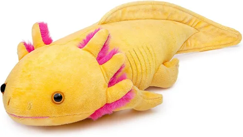 Vista 8 de Tiny Heart Peluche de Axolotl, animal de peluche, bonito juguete de peluche realista con ambistoma, regalos para niños, 18 pulgadas de largo