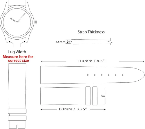 Vista 4 de deBeer Glove - Correa de piel para reloj (14, 16, 18, 19, 20, 22 o 0.945in)