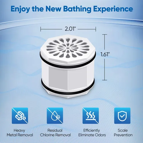 Vista 3 de PUREPLUS WHR-140 - Cartucho de filtro de agua para cabezal de ducha, repuesto para Culligan WSH-C125, HSH-C135, ISH-100, HSH-BN135, S-H200-C