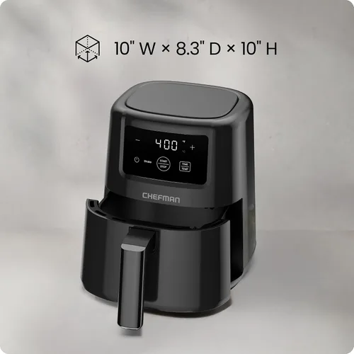 Vista 9 de CHEFMAN - Freidora de aire mini de 2 cuartos de galón – Freidora de aire compacta y ahorradora de espacio digital con canasta antiadherente y apta