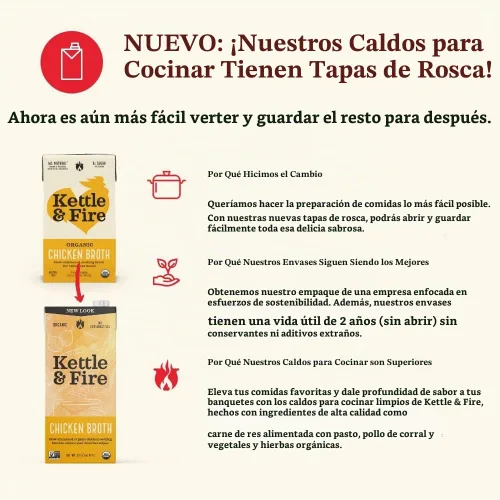 Vista 5 de Kettle And Fire Caldo Chkn Cookng Ls 32 OZ