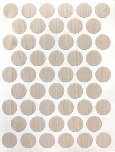 Vista 5 de Tapa de rosca de PVC autoadhesiva 9/16" (1 hoja 50 tapas) haya