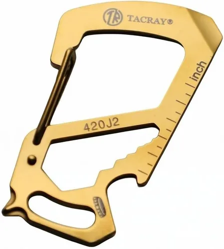 Vista 8 de TACRAY Clip de llavero de mosquetón compacto, titular de la llave EDC de titanio, Gancho de llavero anti-pérdida, Llavero multiherramienta
