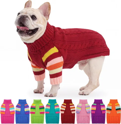 Vista 50 de Suéter XS para perro, suéter de cuello alto con manga para Yorkie Azul