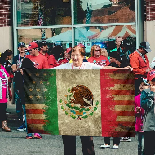 Vista 7 de NASIAN Bandera de México, banderas mexicano-americanas para exteriores, 3 x 5, doble cara, México, Estados Unidos, bandera de la amistad, bandera