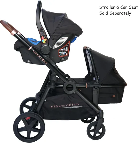 Vista 4 de Venice Child Maverick - Cazo infantil para cochecito individual a doble (no incluido) con bolsillo lateral para teléfono celular y toldo protector