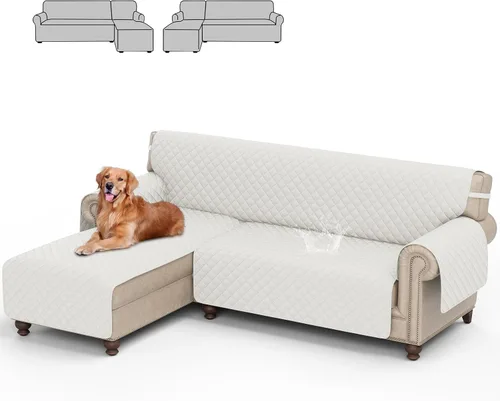 Vista 9 de cjc Funda de sofá reversible para perros con correas elásticas, resistente al agua, protector de muebles para mascotas, funda de sofá para sofá de 3