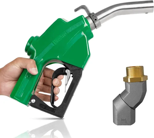 Vista 10 de Boquilla de combustible automática de 1" NPT con gancho, boquilla de gas con mango de bomba diésel, tasa de flujo máxima de 30 GPM, candado de 3