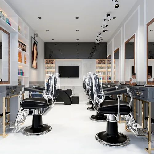 Vista 5 de 5 piezas de cubierta trasera para silla de salón, cubierta de plástico transparente para silla redonda, evita daños a la silla de spa/salón, fundas