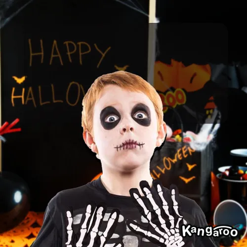 Vista 6 de Accesorios para Halloween de Kangaroo guantes de esqueleto