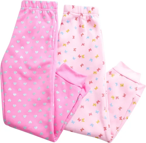 Vista 3 de Real Love Pantalones deportivos para niña, paquete de 4 pantalones deportivos de forro polar (7-16)