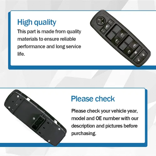 Vista 6 de Interruptor de control de elevalunas eléctrico maestro para el lado del conductor delantero para Jeep Grand Cherokee 2014-2018, sustituye a