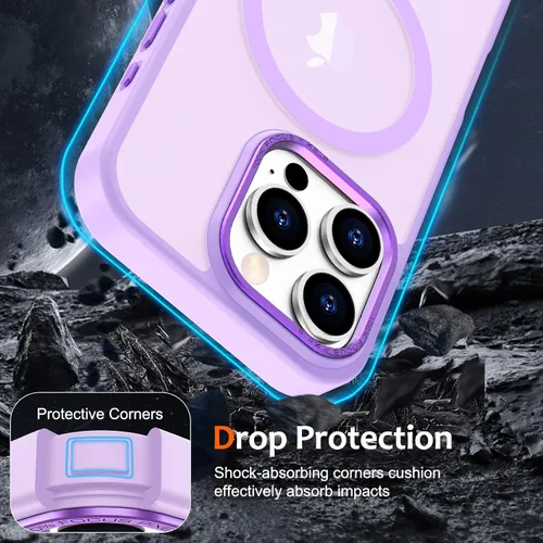 Vista 24 de Anuck - Funda magnética para iPhone 11 compatible con MagSafe, carcasa trasera mate translúcida dura, borde de TPU, delgada, resistente a impactos