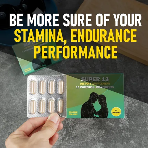 Vista 4 de Super 13 Suplemento Herbal Masculino de Acción Rápida para Hombres. 13 Ingredientes Potentes - Horny Goat Weed Tongkat Ali Maca y Más para Energía