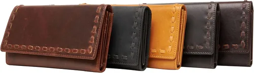 Vista 6 de Lady Conceal Hope RFID - Cartera de cuero con cordones, Negro -, Cartera triple plegable
