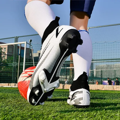 Vista 5 de Botas de fútbol para hombre, zapatos de fútbol, zapatos de punta, zapatillas de deporte cómodas para adultos, atlético, al aire