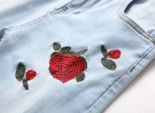 Vista 5 de Leward Pantalones de mezclilla elásticos y desgastados para hombre