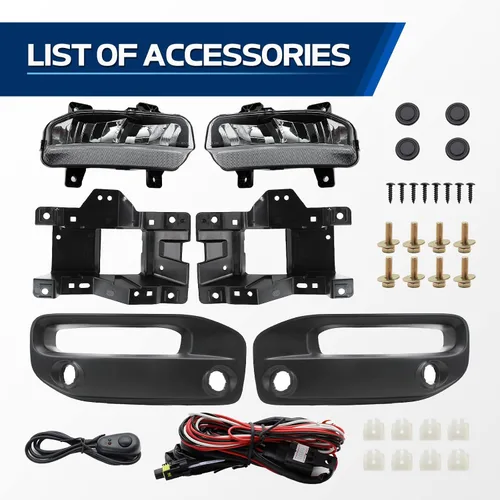 Vista 3 de Luz antiniebla LED compatible con Dodge Ram 2500 3500 2019 2020 2021 2022, montaje de luces antiniebla de parachoques delantero con soporte