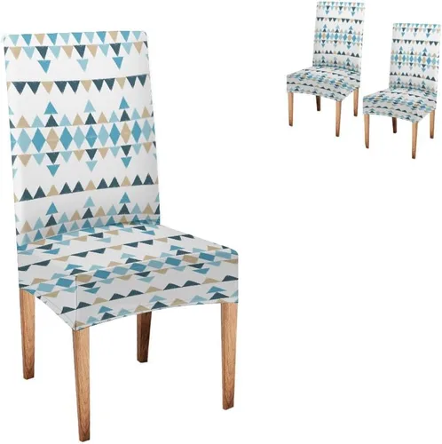 Vista 305 de CAPSCEOLL Christmas Dining Chair Covers,Snowflakes Festive Winter Pattern Stretch Chair Covers for Dining Room Set of 2 Washable Spandex Parson