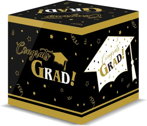 Vista 15 de Gatherfun Decoraciones de fiesta de graduación, caja de tarjetas de graduación para regalos de fiesta de graduación, suministros de fiesta