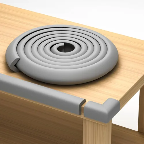 Vista 10 de Esquinas a prueba de bebés y bordes de 15 pies con parachoques de seguridad para esquinas y bordes de muebles, parachoques absorbente de impactos