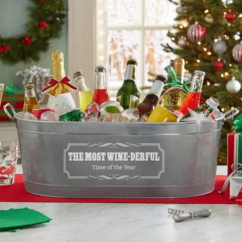 Vista 3 de Let's Make Memories Crea tu propia bañera de bebidas personalizada con soporte, tina de bebidas personalizada, esencial de entretenimiento único