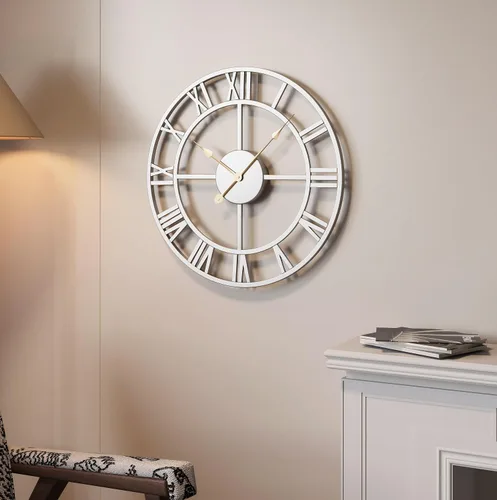 Vista 26 de Cuspin Reloj de pared de 24 pulgadas con engranajes, reloj de metal