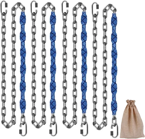 Vista 7 de 2 cadenas de acero inoxidable (64 pulgadas), 4 hebillas de conexión rápida que nunca se oxidan, accesorios de columpio para sillas hamacas